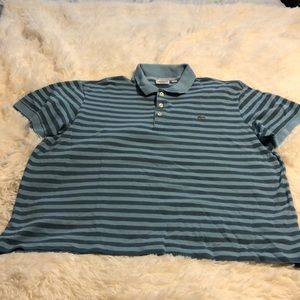 Lacoste blue striped polo size 7 2XL